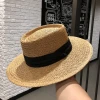 Summer handcrafted wide-brimmed and flat-brimmed socialite hats by Instagram influencers, sunshade and sun protection, vacation beach straw hats for children undefined